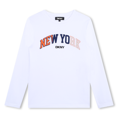 Langarm-T-Shirt aus Baumwolle DKNY JUNGE
