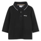 Lang&auml;rmeliges Poloshirt, SCHWARZ, hi-res