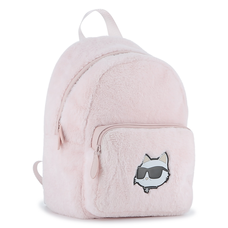 Kleiner Rucksack aus flauschigem Fleece KARL LAGERFELD KIDS 
                        M&Auml;DCHEN