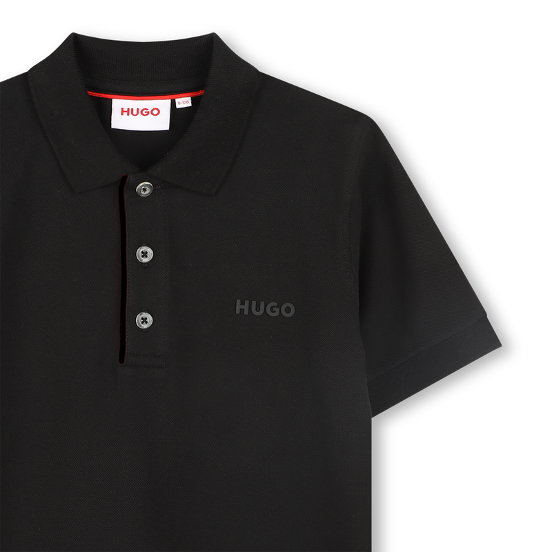 Kurz&auml;rmliges Piqu&eacute;-Poloshirt HUGO 
                        JUNGE