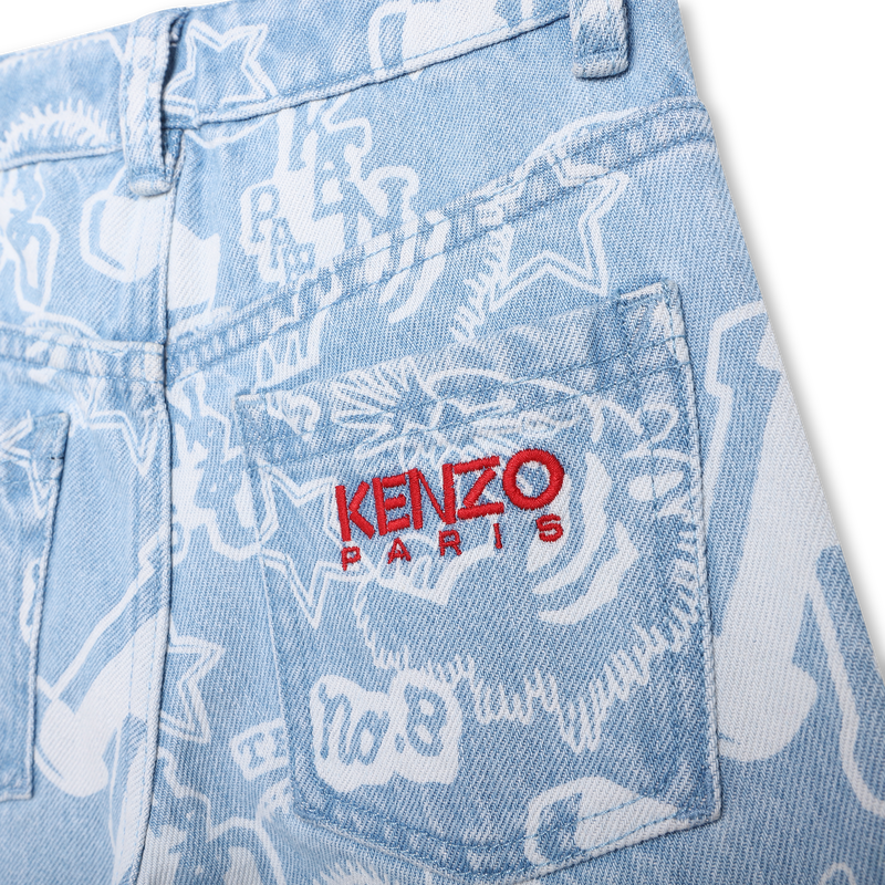 Baumwolljeans mit print KENZO KIDS 
                        MÄDCHEN