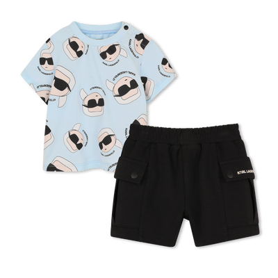 SET AUS T-SHIRT UND SHORTS KARL LAGERFELD KIDS JUNGE