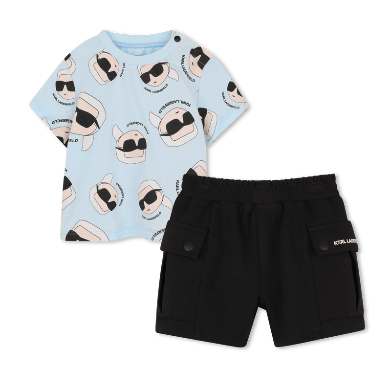 SET AUS T-SHIRT UND SHORTS KARL LAGERFELD KIDS 
                        JUNGE