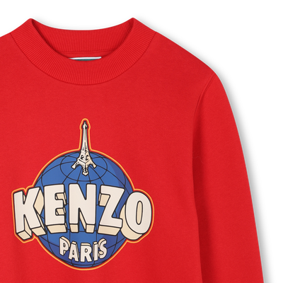 Sweatshirt aus ungebürstetem Fleece KENZO KIDS JUNGE