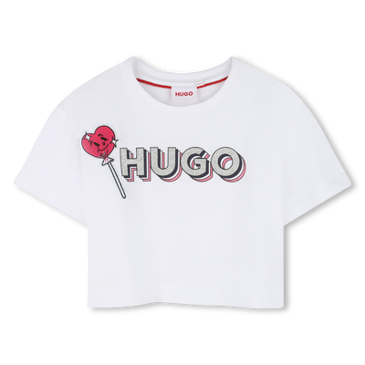T-Shirt mit Patch und Logo HUGO M&Auml;DCHEN