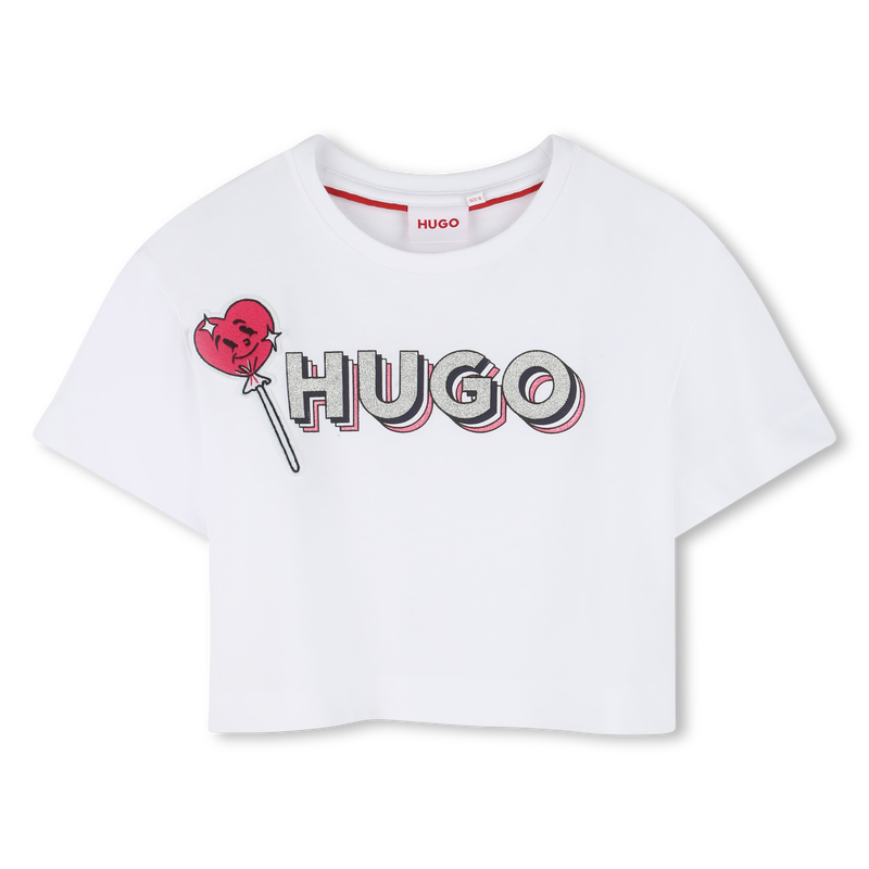 T-Shirt mit Patch und Logo HUGO 
                        M&Auml;DCHEN