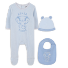 Pyjama + M&uuml;tze + L&auml;tzchen-Set, HIMMELBLAU, hi-res