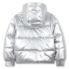 Silberne Daunenjacke mit Kapuze DKNY 
                    M&Auml;DCHEN