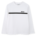 Lang&auml;rmeliges t-shirt, WEISS, hi-res