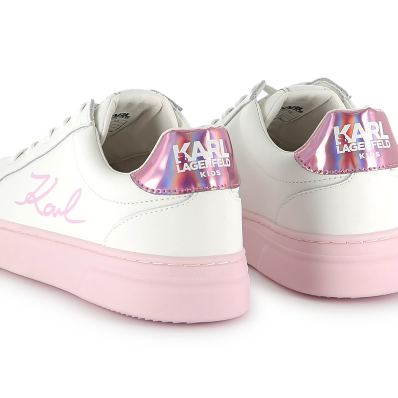 Schn&uuml;rsneakers aus Leder KARL LAGERFELD KIDS 
                        M&Auml;DCHEN