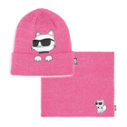 Set aus M&uuml;tze und Halsw&auml;rmer KARL LAGERFELD KIDS 
                    M&Auml;DCHEN