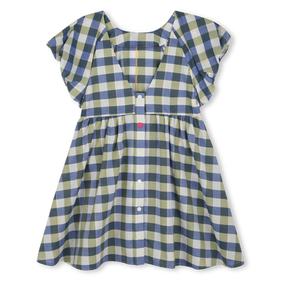 Baumwoll-Kleid mit Karomuster KENZO KIDS M&Auml;DCHEN
