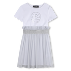 Kurz&auml;rmeliges kleid aus bi-material KARL LAGERFELD KIDS 
                    M&Auml;DCHEN