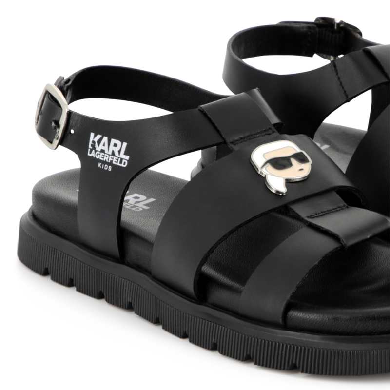 Leder-Sandalen mit Schnalle KARL LAGERFELD KIDS 
                        M&Auml;DCHEN