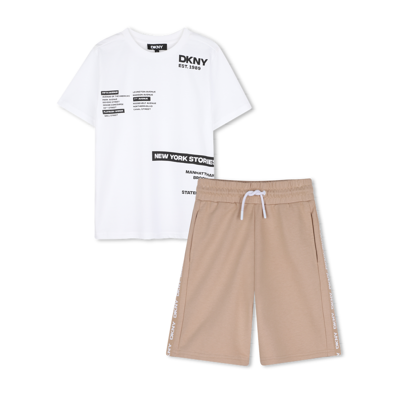 SET AUS T-SHIRT UND BERMUDASHORTS DKNY 
                        JUNGE