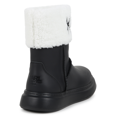 Lederstiefeletten mit Umschlag KARL LAGERFELD KIDS MÄDCHEN