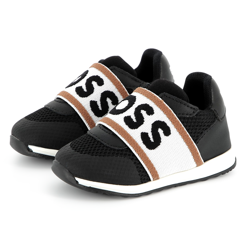 Ledersneaker mit Mesh BOSS 
                        JUNGE