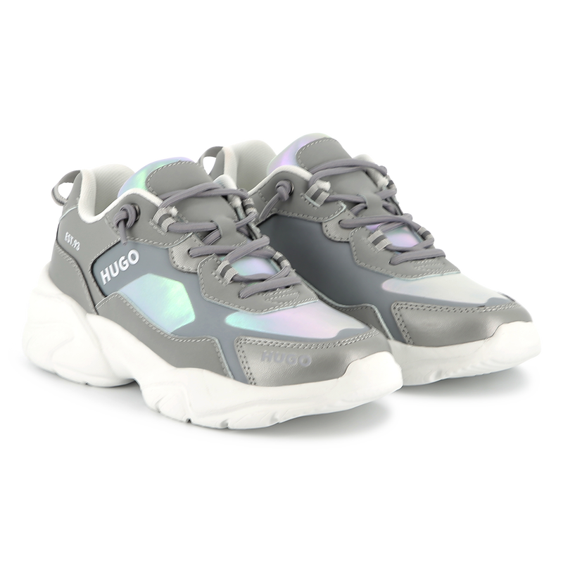 Schn&uuml;rsneakers aus Materialmix HUGO 
                        M&Auml;DCHEN