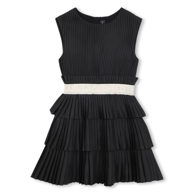 PLISSIERTES KURZ&Auml;RMELIGES KLEID KARL LAGERFELD KIDS M&Auml;DCHEN