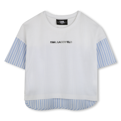 T-Shirt aus zwei Materialien KARL LAGERFELD KIDS M&Auml;DCHEN
