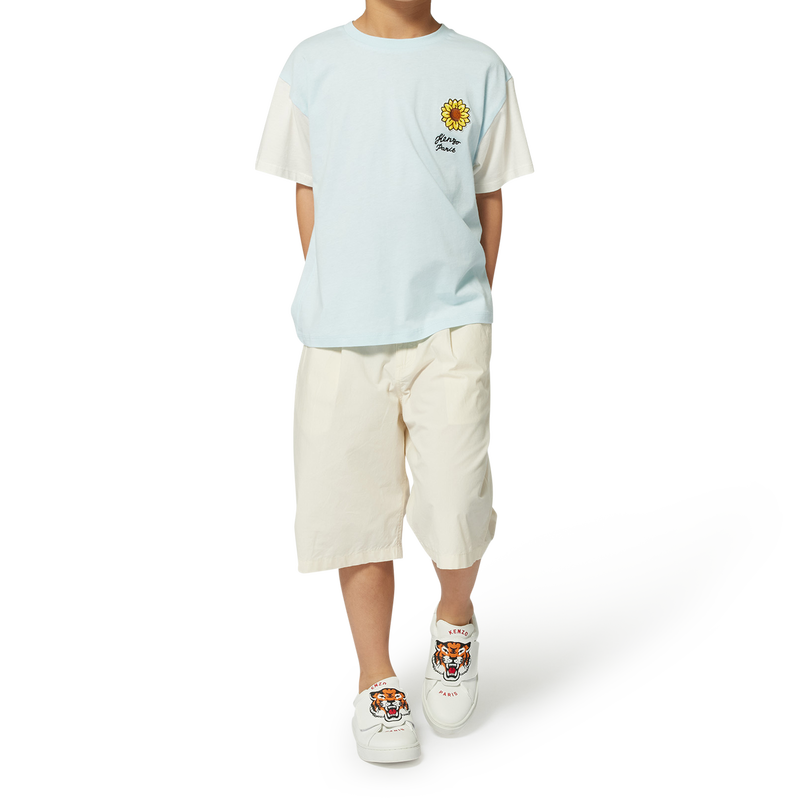 Einfarbige Baumwoll-Bermudas KENZO KIDS 
                        JUNGE