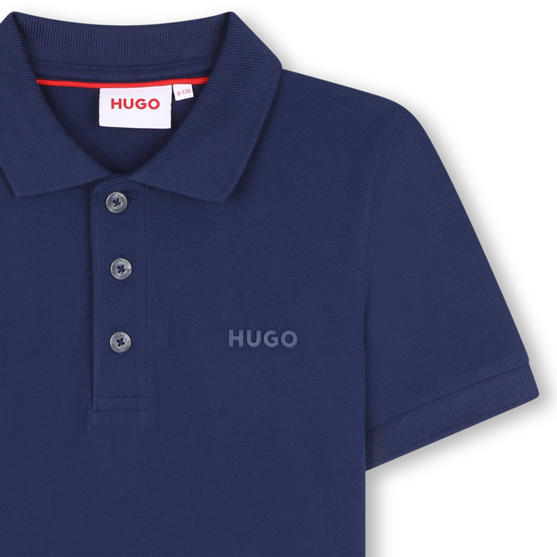 Kurz&auml;rmliges Piqu&eacute;-Poloshirt HUGO 
                        JUNGE