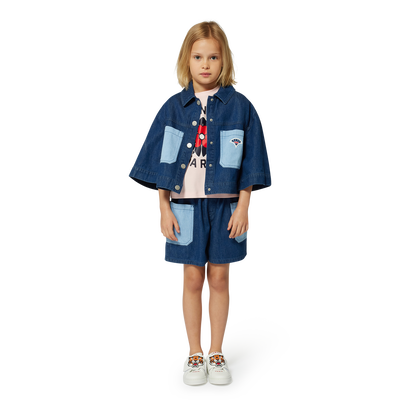 T-Shirt aus zwei Materialien KENZO KIDS M&Auml;DCHEN