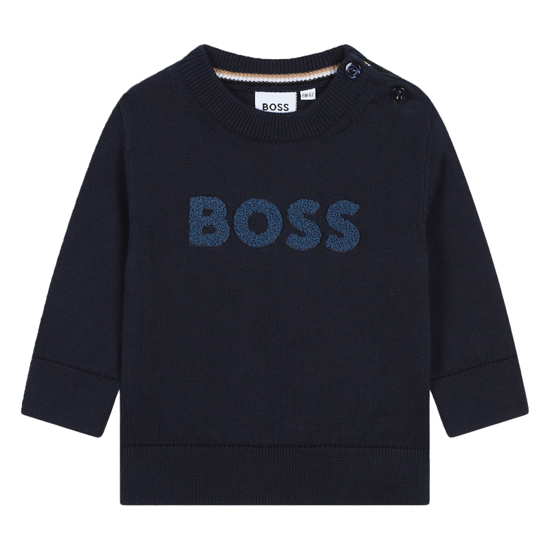 Baumwoll-Pullover mit Logo BOSS 
                        JUNGE