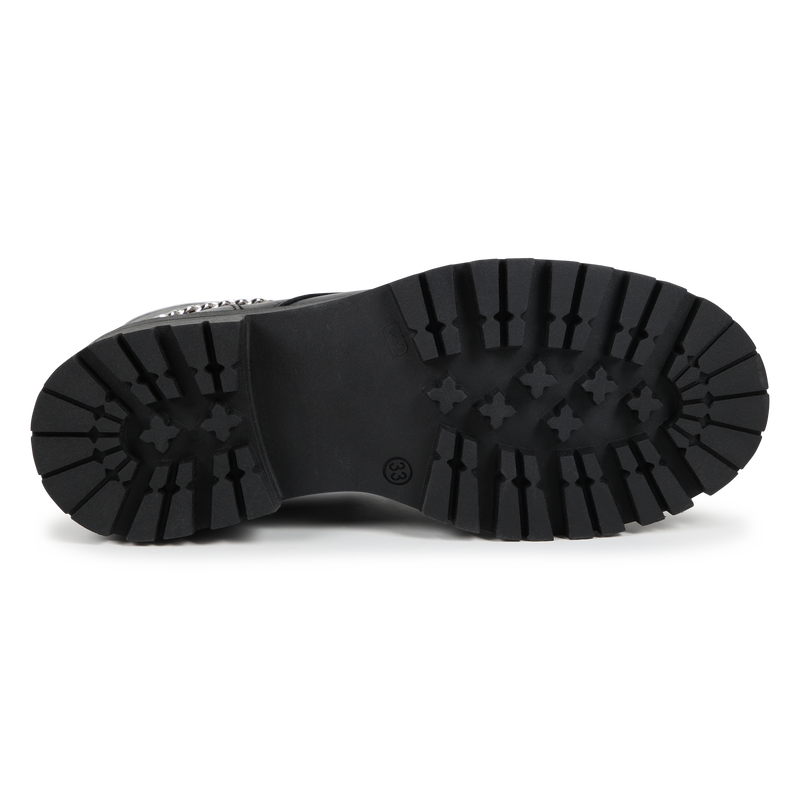 Leder-Stiefeletten mit Ketten KARL LAGERFELD KIDS 
                        M&Auml;DCHEN