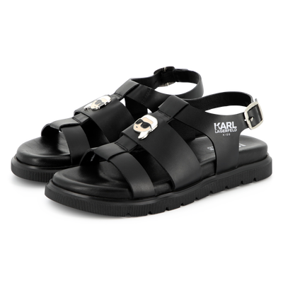 Leder-Sandalen mit Schnalle KARL LAGERFELD KIDS M&Auml;DCHEN