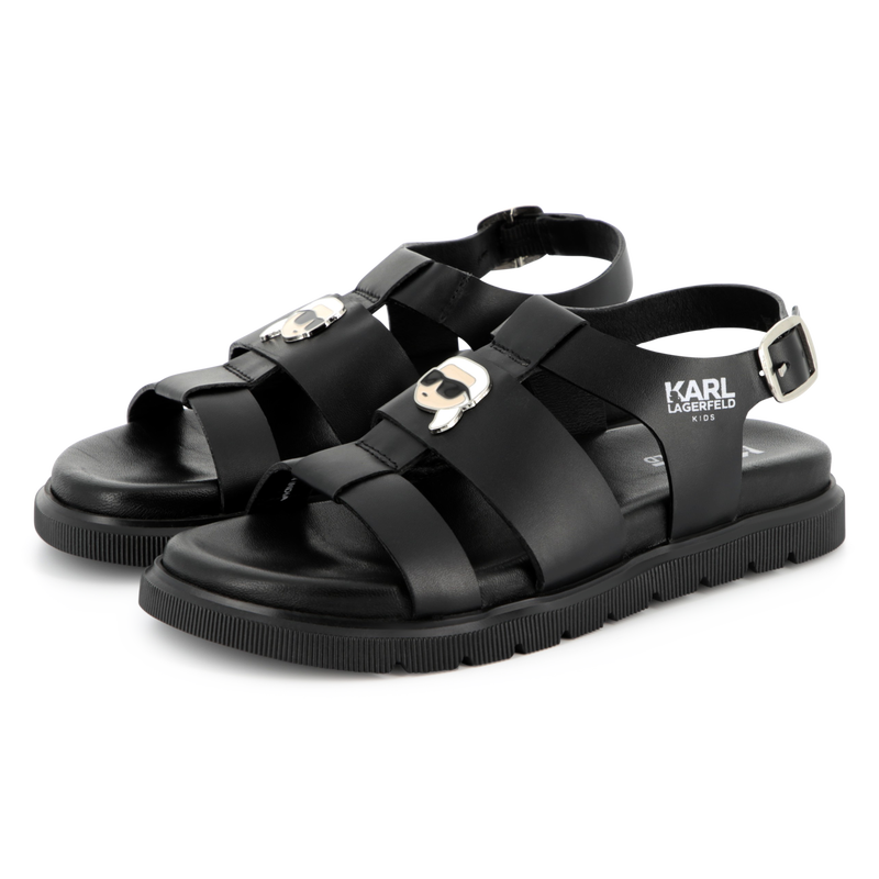Leder-Sandalen mit Schnalle KARL LAGERFELD KIDS 
                        M&Auml;DCHEN