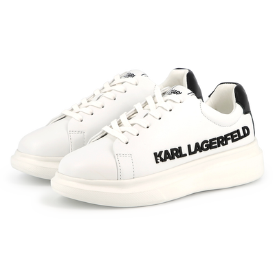 Schn&uuml;rsneakers aus Leder KARL LAGERFELD KIDS UNISEX