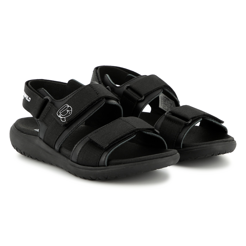 Ledersandalen mit Klett KARL LAGERFELD KIDS 
                        JUNGE