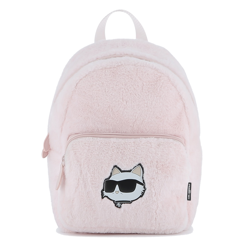 Kleiner Rucksack aus flauschigem Fleece KARL LAGERFELD KIDS 
                        M&Auml;DCHEN