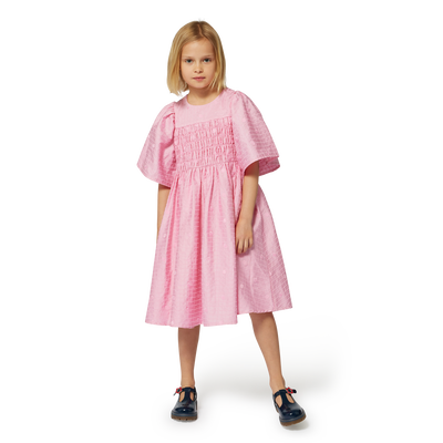 Besticktes Baumwoll-Kleid KENZO KIDS M&Auml;DCHEN