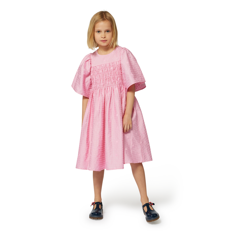 Besticktes Baumwoll-Kleid KENZO KIDS 
                        M&Auml;DCHEN