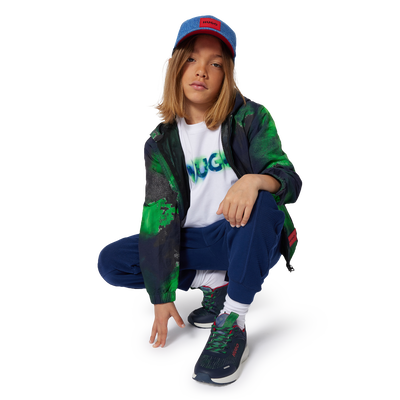Kapuzen-Windjacke mit Print HUGO JUNGE