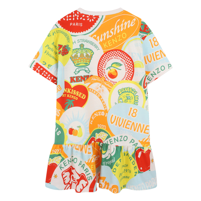 Bunt gemustertes Kleid KENZO KIDS 
                        M&Auml;DCHEN