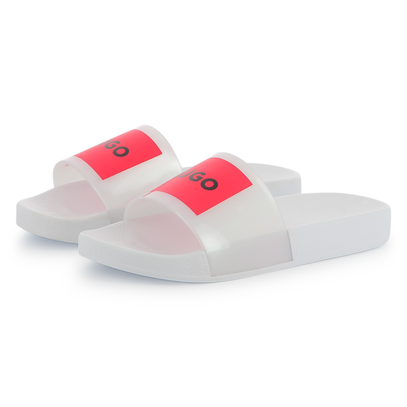 Pantoletten mit Badge HUGO 
                        M&Auml;DCHEN