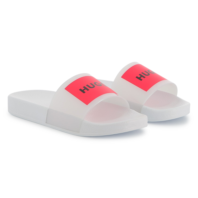 Pantoletten mit Badge HUGO 
                        M&Auml;DCHEN