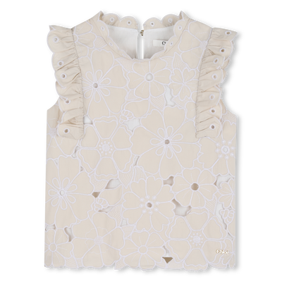 T-SHIRT MIT BLUMENSTICKEREI CHLOE M&Auml;DCHEN