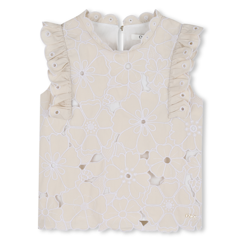 T-SHIRT MIT BLUMENSTICKEREI CHLOE 
                        M&Auml;DCHEN