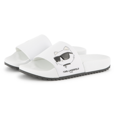 Pantoletten mit Relief-Druck KARL LAGERFELD KIDS M&Auml;DCHEN
