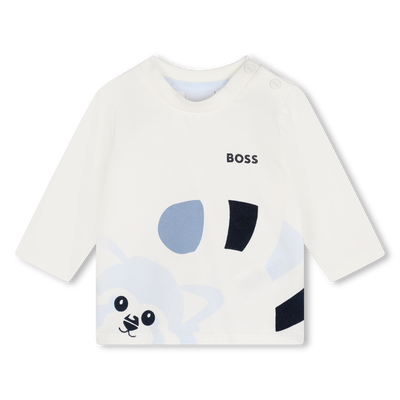 Langarmshirt mit rotem Panda-Print BOSS JUNGE