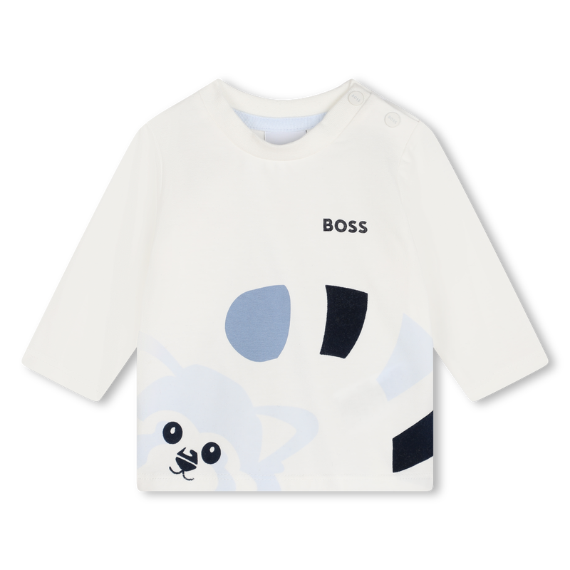 Langarmshirt mit rotem Panda-Print BOSS 
                        JUNGE
