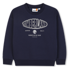 Sweatshirt aus geb&uuml;rstetem Fleece, MARINE, hi-res