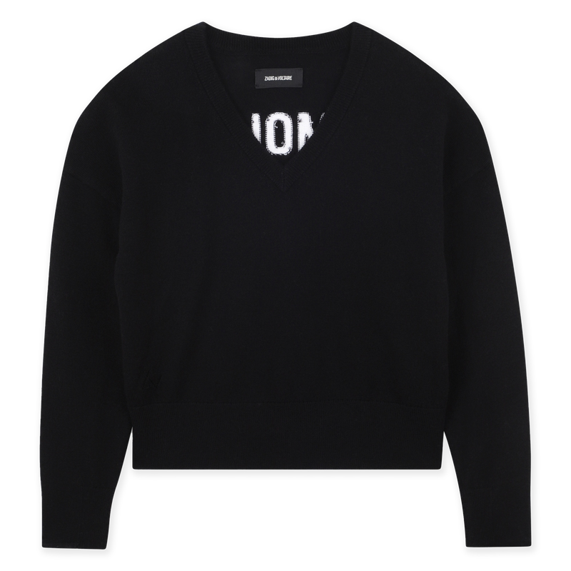 Kontrastierender Pullover mit V-Ausschnitt und Rüc ZADIG & VOLTAIRE 
                        MÄDCHEN