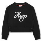 Sweatshirt mit Rundhalsausschnitt, SCHWARZ, hi-res