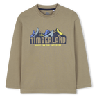 Lang&auml;rmeliges T-Shirt aus Jersey, KAKI, hi-res