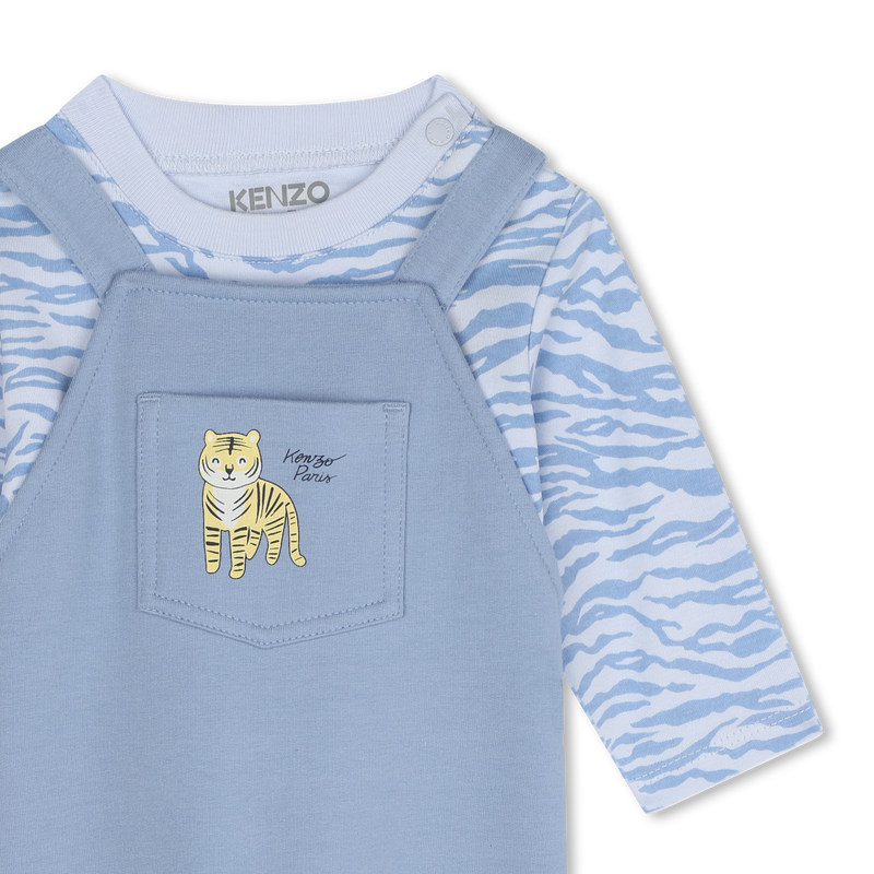 T-Shirt und Baumwoll-Latzhose KENZO KIDS 
                        JUNGE